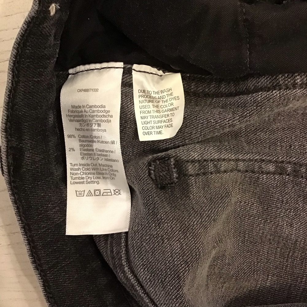 Madewell Stovepipe 29 Women's Jeans Raw Hem Faded Black Mid Rise Slim Straight - Picture 12 of 16